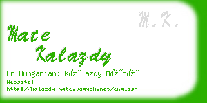 mate kalazdy business card